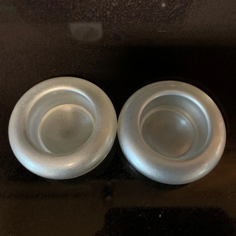 Pair of silver glass tea light voltives